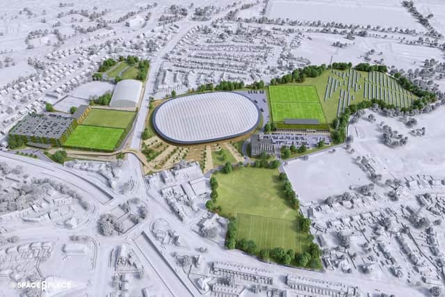 Plans for what the redevelopment Odsal Stadium site could look like.