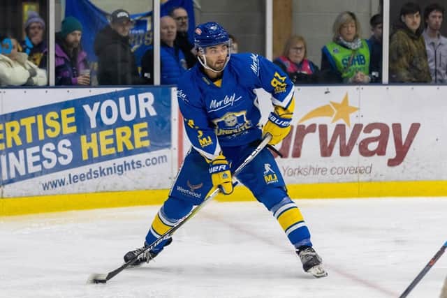 BACK IN THE GAME: Leeds Knights' Jake Witkowski scored twice in his team's 7-2 win against Peterborough on Saturday Picture: Aaron Badkin/Knights Media
