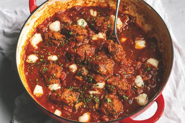 Spiced Lamb Meatballs in a Smoky Shallot and Tomato Sauce
