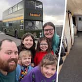 Conrad Kirk, 31, and his partner, Nicole McCarthy, 31, bought the 1978 Rod-Bodied Daimler Fleetline double-decker bus in September 2021 for £2,000