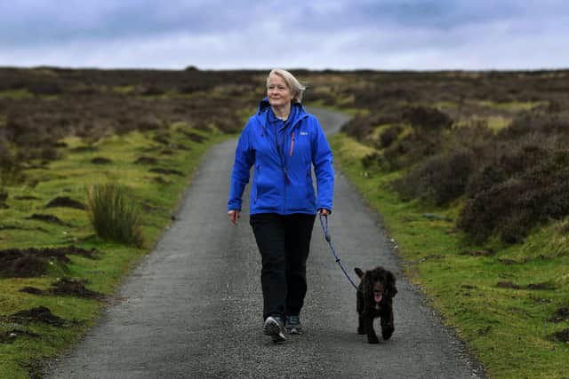Claire Hall who has  worked for the charity Ryedale Carers Support for 30 years and is doing a sponsored walk, walking the perimeter of Ryedale (91 miles over 7 days) to highlight the loneliness and isolation often experienced.