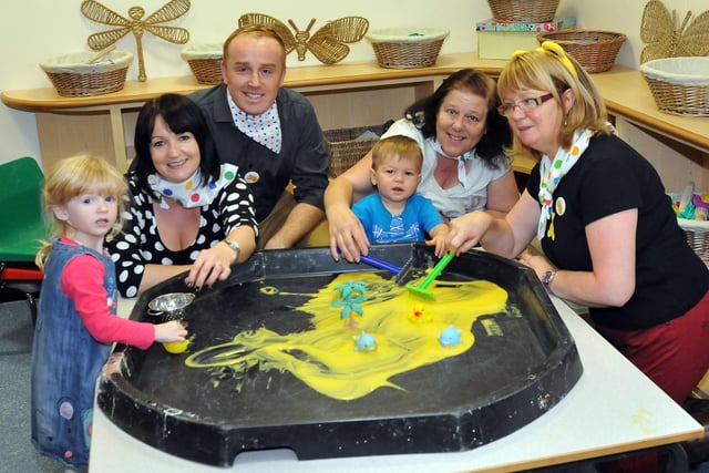 Lynnfield Sure Start Centre held a 'sponsored play with custard' event for Children in Need in 2012. Remember it?