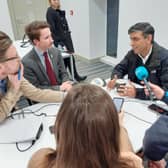 Rishi Sunak answers reporters' questions on visit to Scarborough.