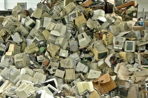 A mountain of e-waste.