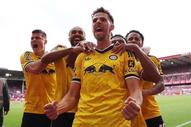 WINNER: Anton Stach celebrates his goal (Image: Michael Steele/Getty Images)