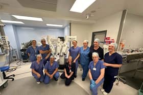 The Sheffield Teaching Hospitals team who carried out the region’s first robotic-assisted hysterectomy for severe endometriosis.