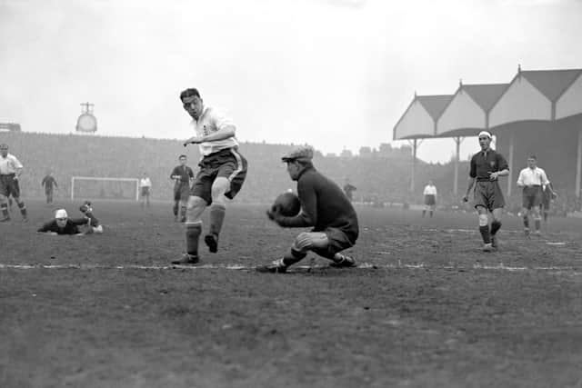 Dean is thwarted by the Spanish goalkeeper Zamora during a match at Highbury in 1931. Photo: PA Archive/PA Images