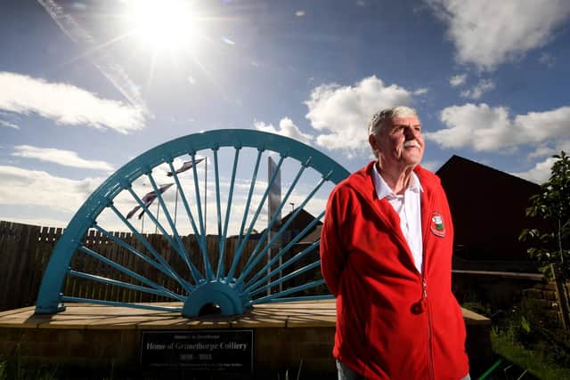 Jeff Ennis is pictured by the Pit Wheel at Grimethorpe, Barnsley..Picture taken by Yorkshire Post Photographer Simon Hulme