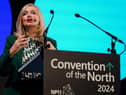 West Yorkshire Mayor Tracy Brabin, co-host of Convention of the North, addresses delegates at the Convention of the North on March 01, 2024 in Leeds, England. (Photo by Ian Forsyth/Getty Images)