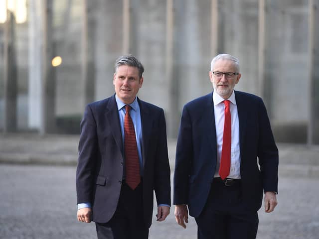File photo dated 21/03/19 of Keir Starmer (left) and the then Labour Party leader Jeremy Corbyn arriving in Brussels ahead of a meeting with Michel Barnier.