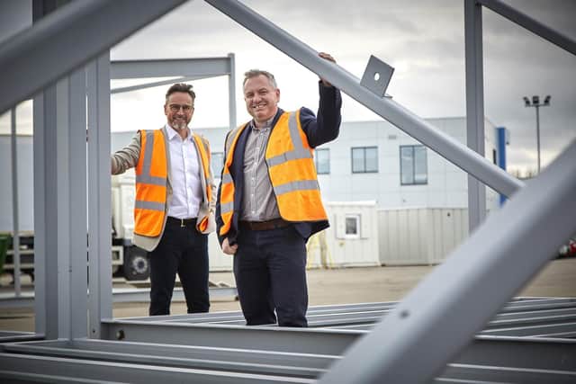 Gary Parker, left, chief executive at Integra Buildings, with Chris Turner, managing director.