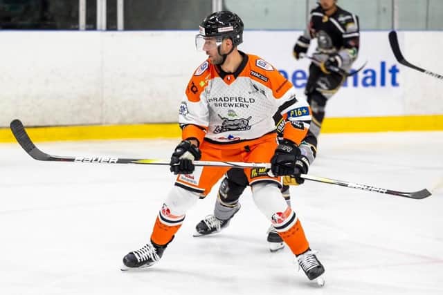 DOING IT TOUGH: Sheffield Steeldogs' Ben Morgan says a lack of goals is hampering the team's progress in NIHL National this season. Picture: Peter Best/Steeldogs Media.