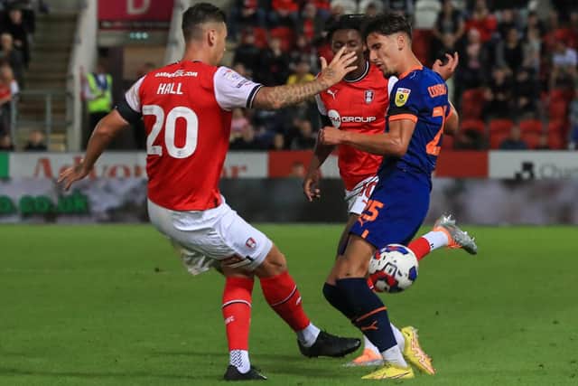 CALF PROBLEM: But Grant Hall is expected to be ready to play for Rotherham United on Saturday