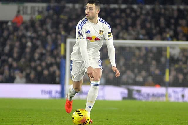 Wing-back Gabriel Gudmundsson on the ball for Leeds United.