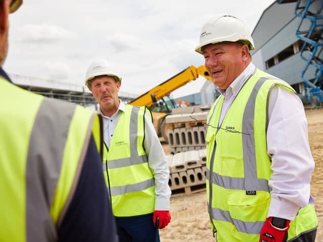 Paul Dodsworth, right, managing director of Caddick Construction Group, at Leeds Valley Park. Picture: David Lindsay