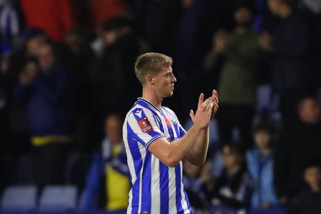 SHEFFIELD, ENGLAND - NOVEMBER 04: Mark McGuinness of Sheffield Wednesday thanks the crowd after the Emirates FA Cup First Round match between Sheffield Wednesday and Morecambe at Hillsborough on November 04, 2022 in Sheffield, England. (Photo by Ashley Allen/Getty Images)