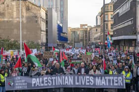 People take part in a Palestine Solidarity Campaign demonstration. PIC: Jane Barlow/PA Wire