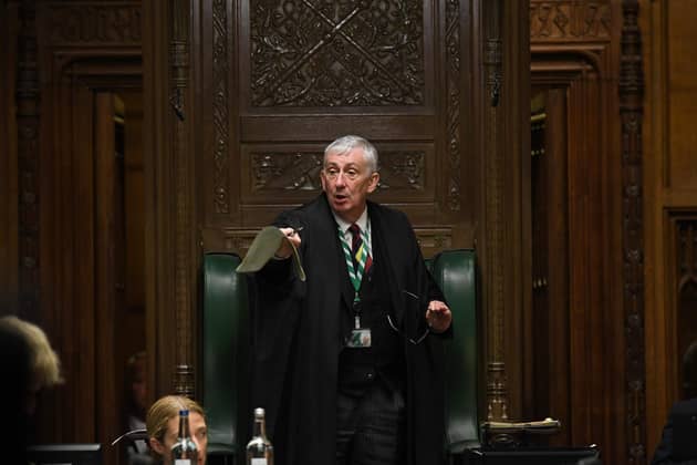 Speaker of the House Lindsay Hoyle  in the House of Commons in London  (Photo by JESSICA TAYLOR/AFP via Getty Images)