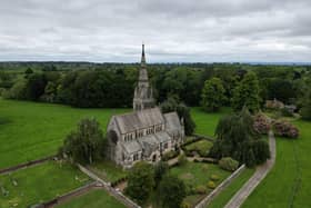 The church is located in the grounds of Newby Hall at Skelton-on-Ure