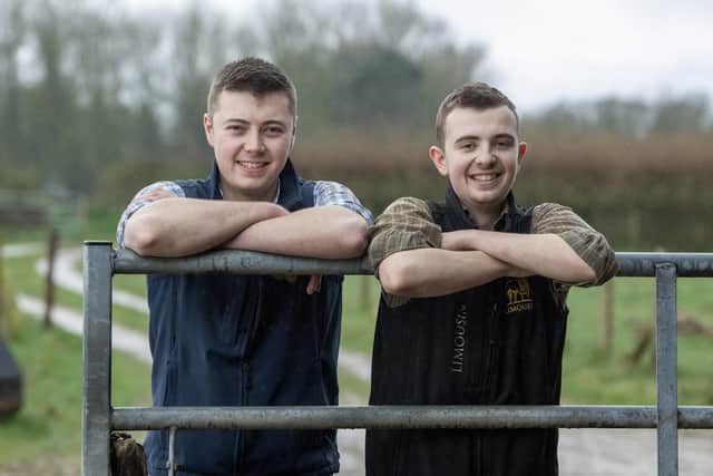 Brothers Stu and Tom Brown on the family's farm at Everingham near Market Weighton