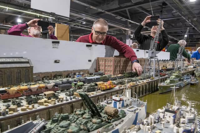 Chris Mead showcasing his layout Overlord based on the D-Day preparations at Southampton and Portsmouth from last year's event. (Pic credit: Tony Johnson)