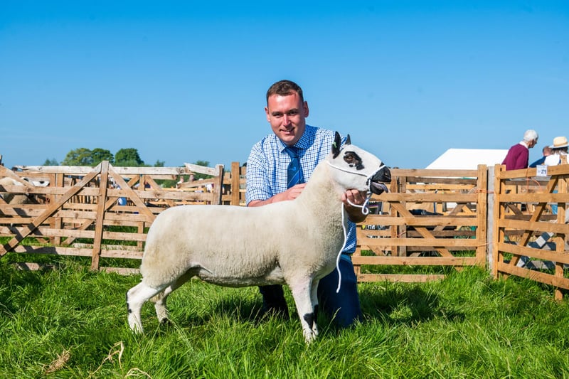 Pictured Chris Adamson showing his Kerry Hill sheep