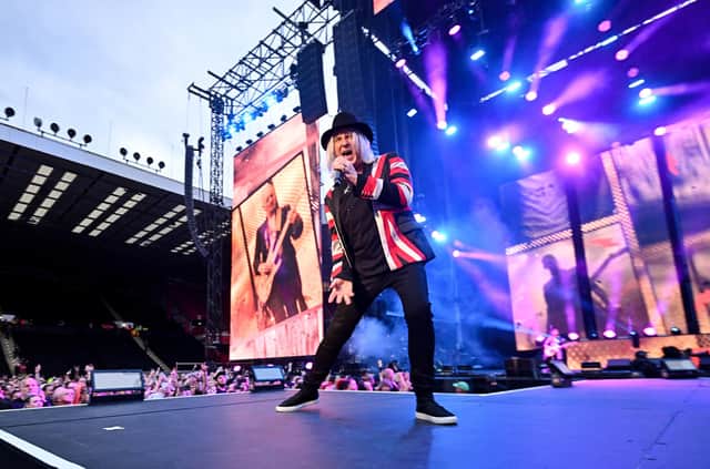 Joe Elliott of Def Leppard performs live for the "The World Tour" at Sheffield Bramall Lane on May 22, 2023 in Sheffield. Picture: Anthony Devlin/Getty Images for Live Nation UK