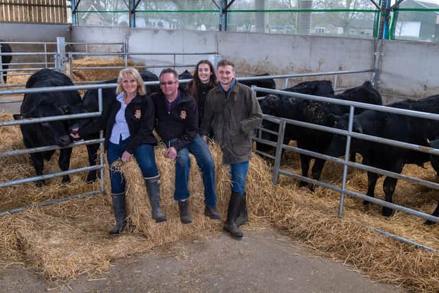 Smaque Farm, Crowle, Doncaster
Deb, Nick, Middleton,  Amber Johnson and Ben Middleton with Aberdeen Angus cattle.