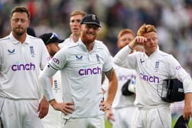 PAINFUL: Englandcaptain Ben Stokes and his players show their disappointment after losing the first Ashes Test match to Australia by two wickets at Edgbaston, opposing skipper Pat Cummins seeing his side home with an unbeaten 44. Picture: Mike Egerton/PA