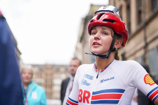 One to watch in 2024: Yorkshire's Cat Ferguson, 17, after coming second in the Women's Junior Road Race in Glasgow in August (Picture: SWPix.com)
