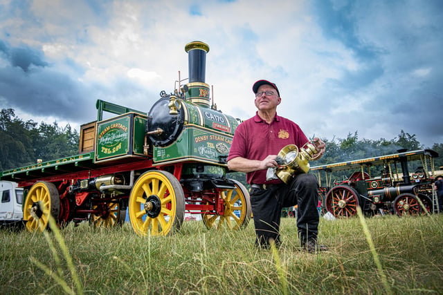 Andy Ward from Upper Denby in West Yorkshire with his Yorkshire steam wagon built by the Yorkshire Patent Steam Wagon Company, Leeds in 1905.