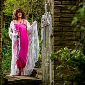 Liz Green wears: Pink dungarees, £45; white lace maxi coat, £60; necklace, £25, all from Caché La Boutique in Elland and online at Cacheboutique.co.uk. Picture By Yorkshire Post photographer James Hardisty