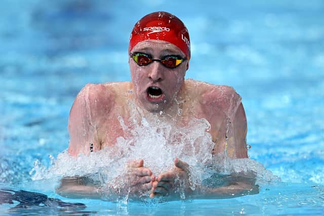 NOT QUITE: England's Max Litchfield competes during the Men's 200m Individual Medley Final Picture: Quinn Rooney/Getty Images