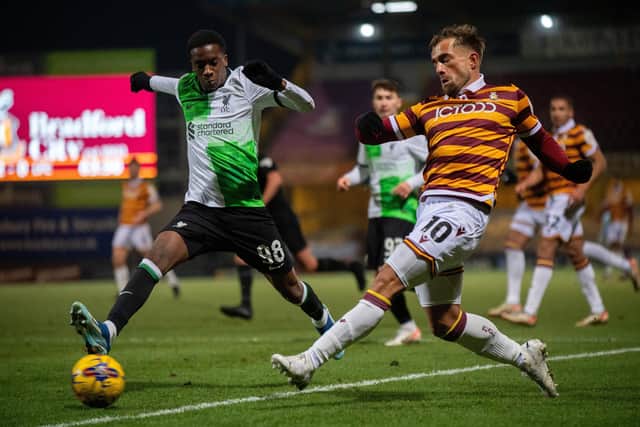 POSSIBILITY:: Bradford City are waiting to hear if Alex Pattison (right) will be fit to play a part against Newport County
