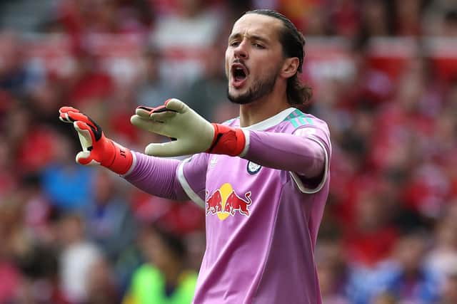 BIG PRESENCE: Leeds United goalkeeper James Trafford has impressed manager Daniel Farke since his big-money move from Manchester City. Picture: David Rogers/Getty Images.