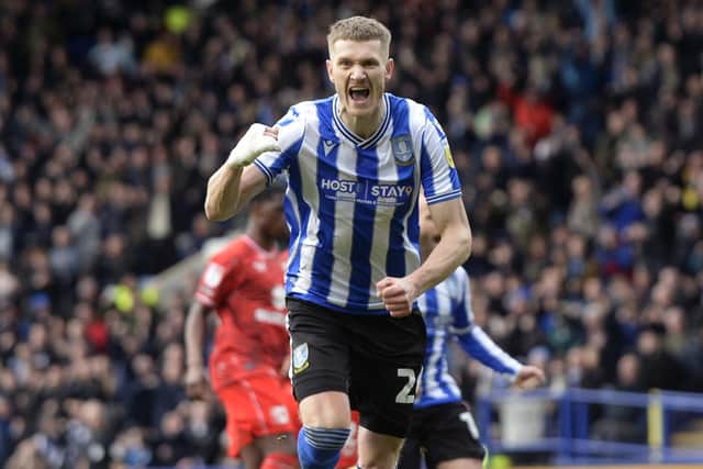 Michael Smith struck twice for Sheffield Wednesday against MK Dons. Picture: Steve Ellis.