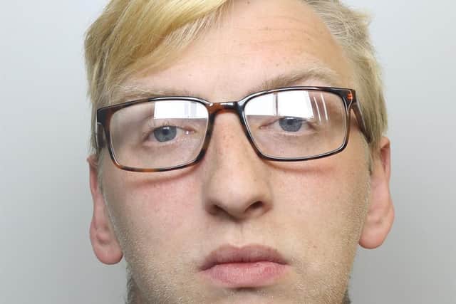 Damon Suthers, aged 32, repeatedly carried out sex acts on a vulnerable care home victim. He has now been jailed. Photo: West Yorkshire Police.
