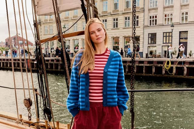 Photo shows a model wearing Yorkshire-founded Lucy & Yaks clothing as a recent shoot.