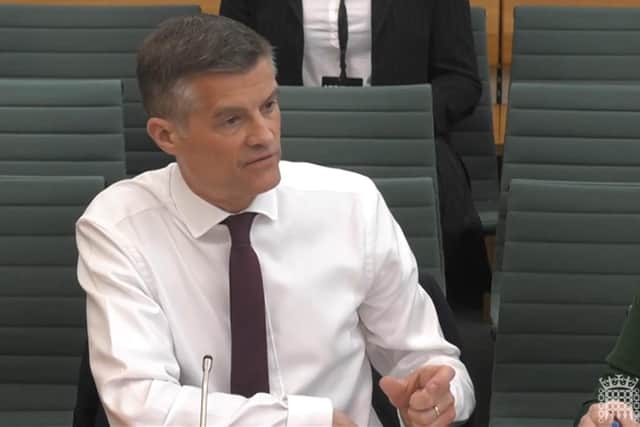 Transport Secretary Mark Harper answering questions from Transport Select Committee in the House of Commons, London, where he said that he accepted delays to HS2 will not save money.
