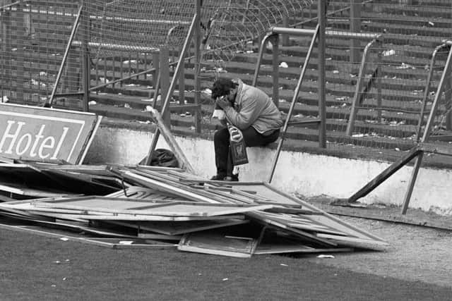 A Liverpool fan after the Liverpool v Nottingham Forest FA Cup semi-final football match at Hillsborough which led to the deaths of 97 people. PIC: John Giles/PA Wire