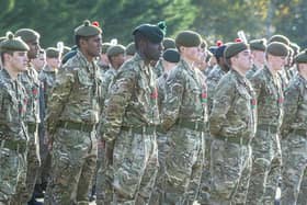Soldiers at Catterick Garrison mark Armistace Day. PIC: Tony Johnson