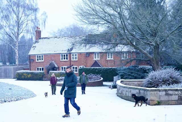 Library image of of St Nicholas' Park after overnight snow showers in Warwick in December.
