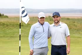 Matt Fitzpatrick of Sheffield and his younger brother Alex, right, during a practice round prior to the 151st Open at Royal Liverpool Golf Club (Picture: Warren Little/Getty Images)