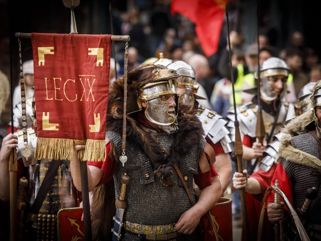 The parade at the Eboracum Roman Festival. Credit: Gareth Buddo