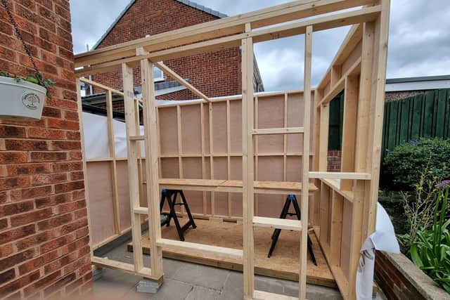 Mark began with designing and making the frame despite no prior knowledge of joinery. YouTube videos helped him in the quest for knowledge on how to build his own shed.