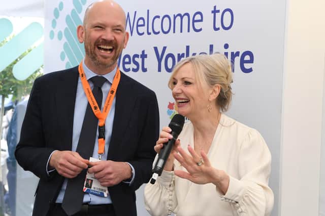 Tracy Brabin and Peter Denton signed the deal in Leeds today. Picture: Gerard Binks