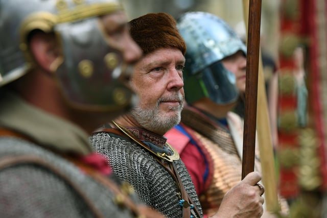 A group of dressed up Romans at the festival.
