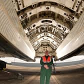 Members of the public had the chance to view the Vulcan aircraft on the runway at the former Doncaster Sheffield Airport. Volunteer Manager Jim Debenham is pictured under the Bomb Bay. Picture taken by Yorkshire Post Photographer Simon Hulme March 5, 2023
