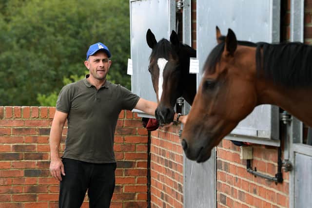 Horse trainer Adrian Keatley at Wold House Stablesin Norton, which are taking part in the Malton Stables Open Day.
