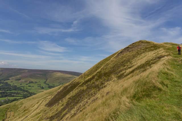 View of Rushup Edge from the famous 'Ethel' Mam Tor in the High Peak